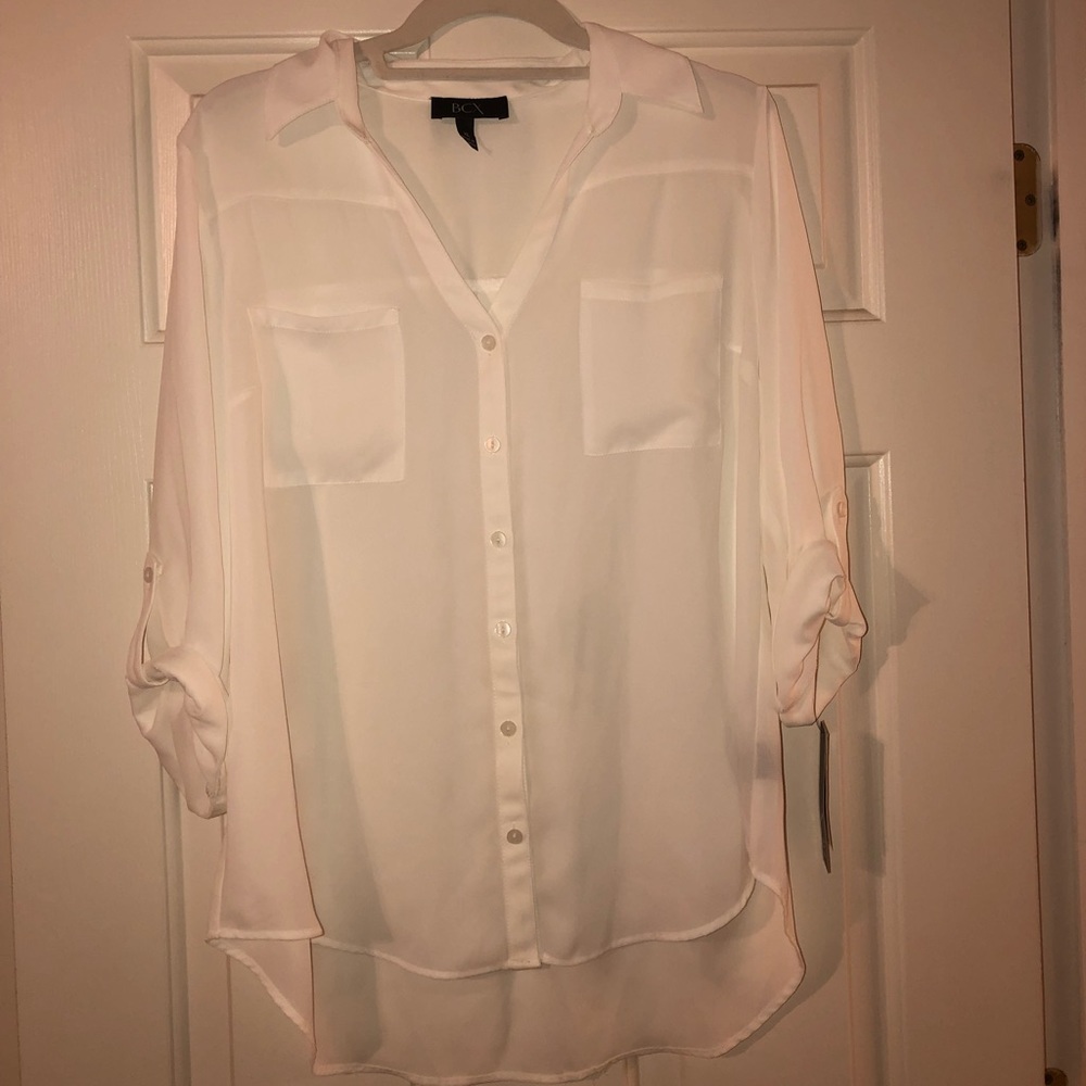 BRAND NEW WITH TAGS white button down blouse